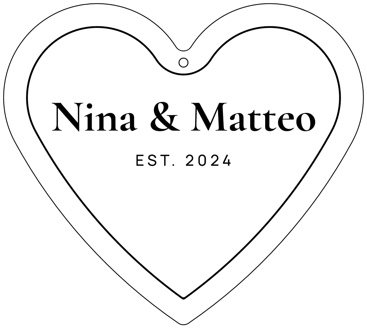 Couple heart sign as a flat design