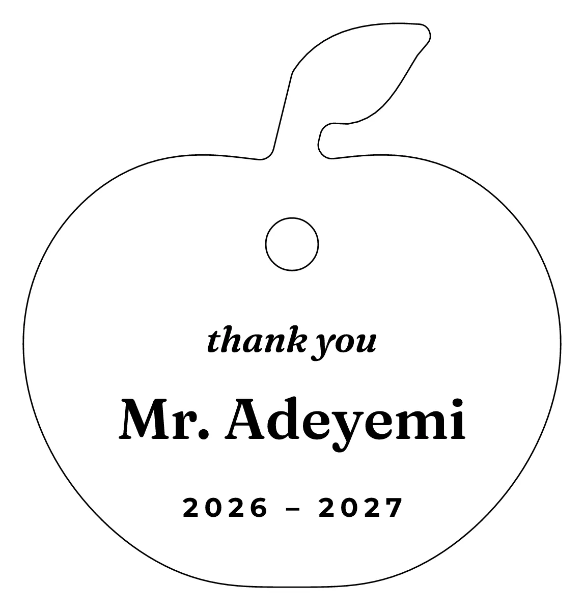 Teacher apple keyring as a flat design