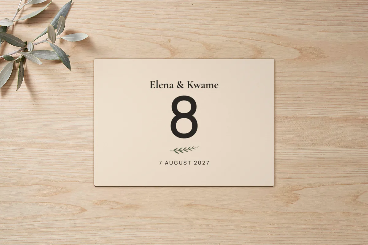 Table number tent