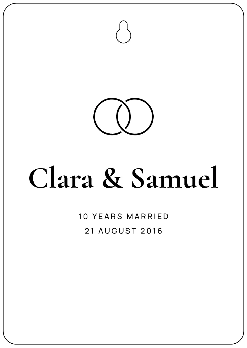 Anniversary plaque as a flat design