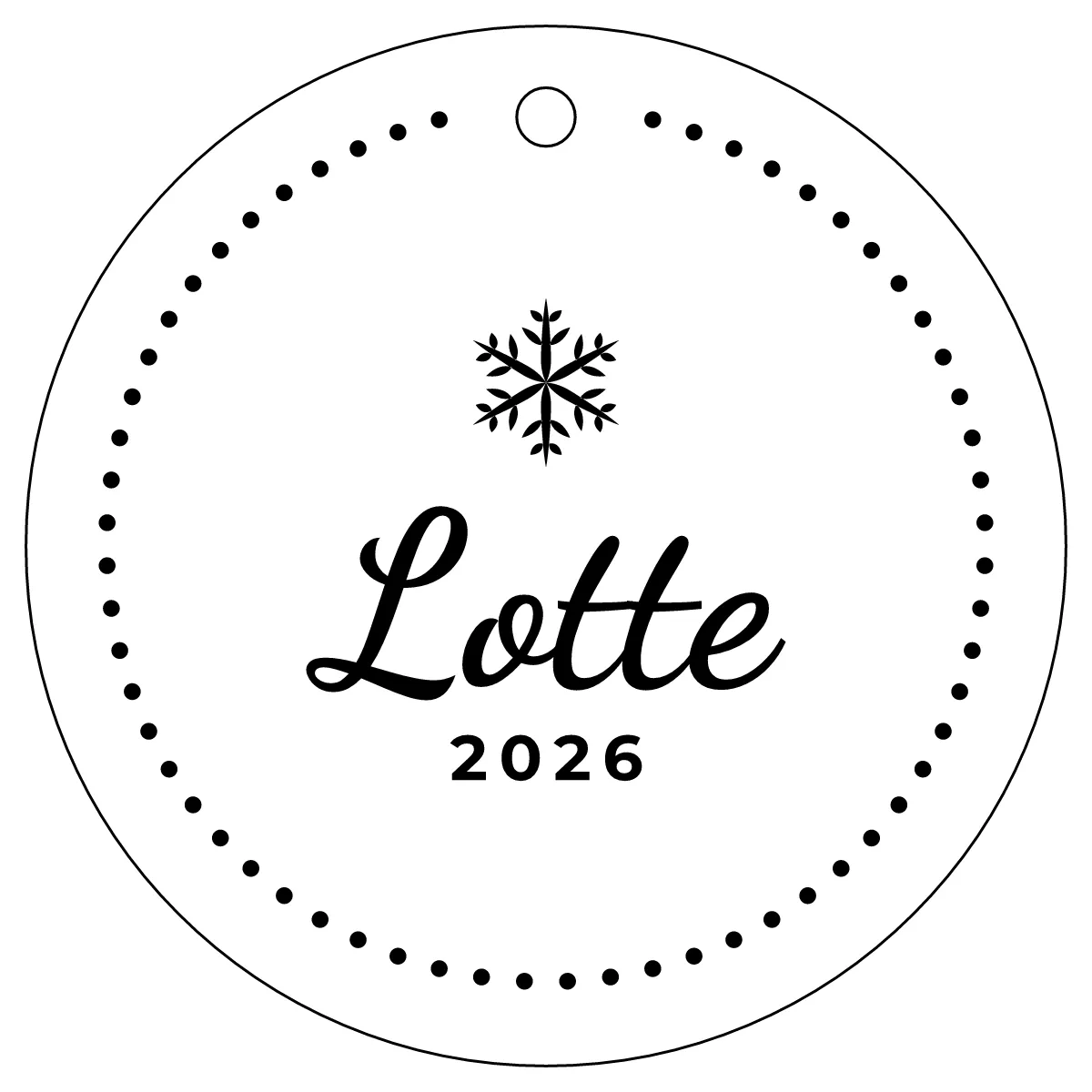 Name bauble as a flat design