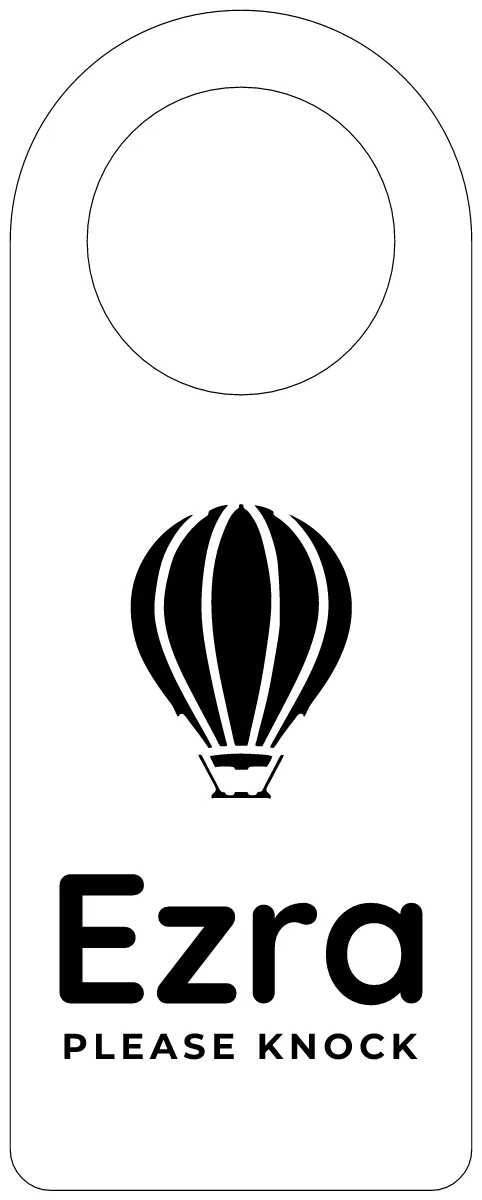 Kids room door hanger as a flat design