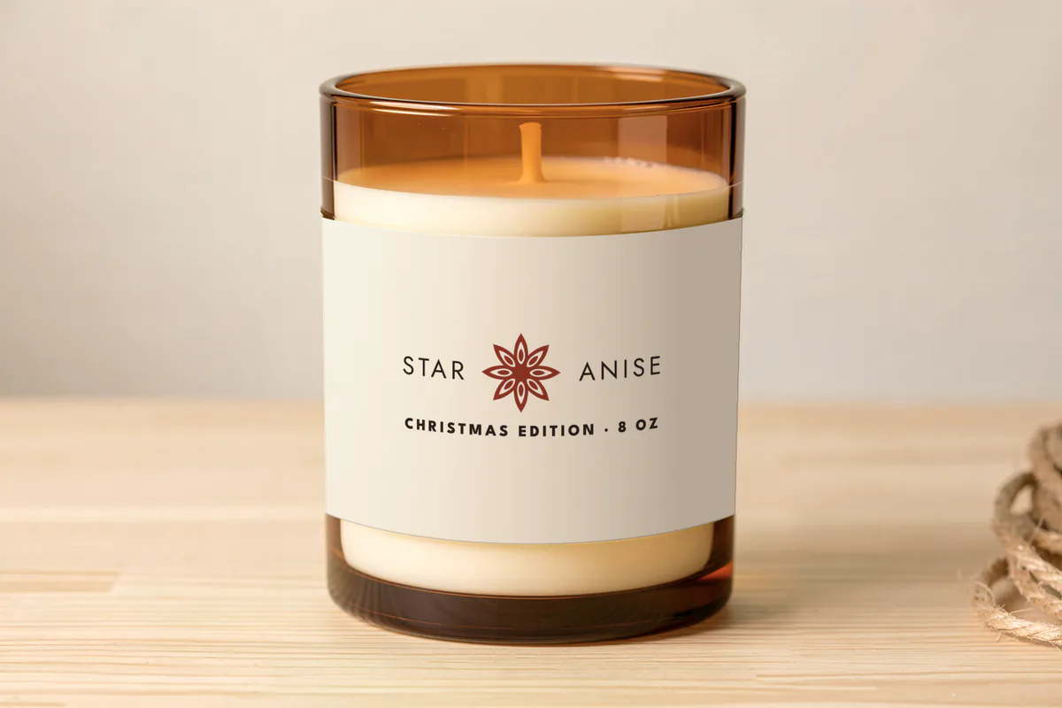 Star anise candle label