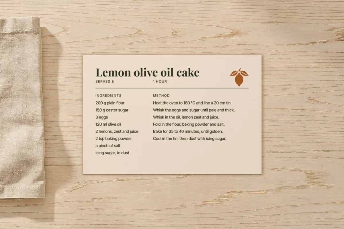 Recipe card