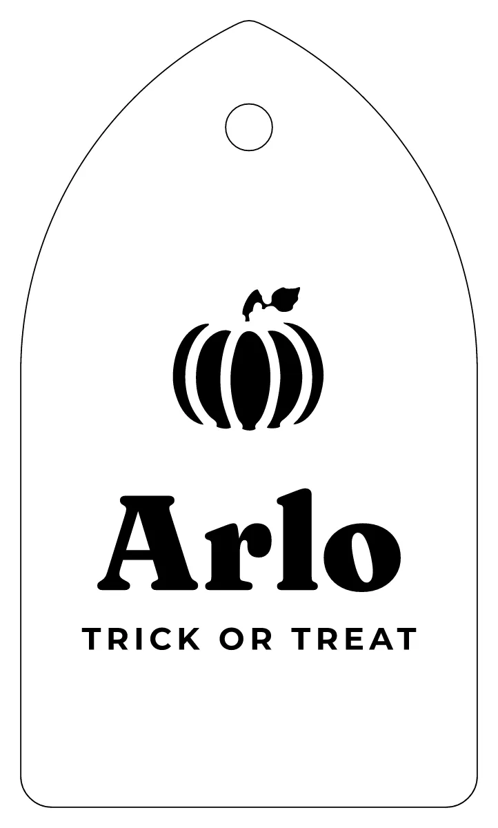 Halloween treat tag as a flat design