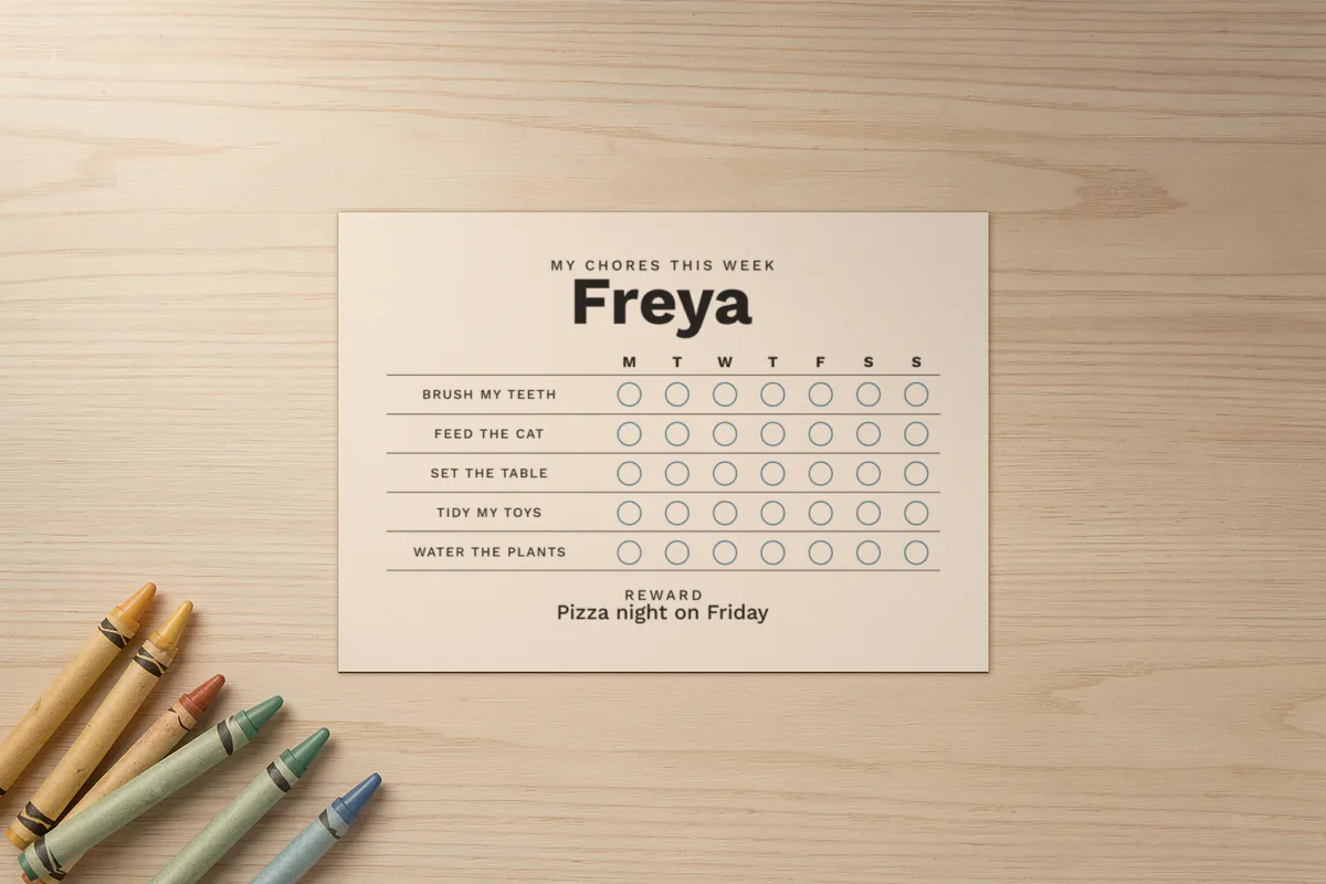 Kids chore chart