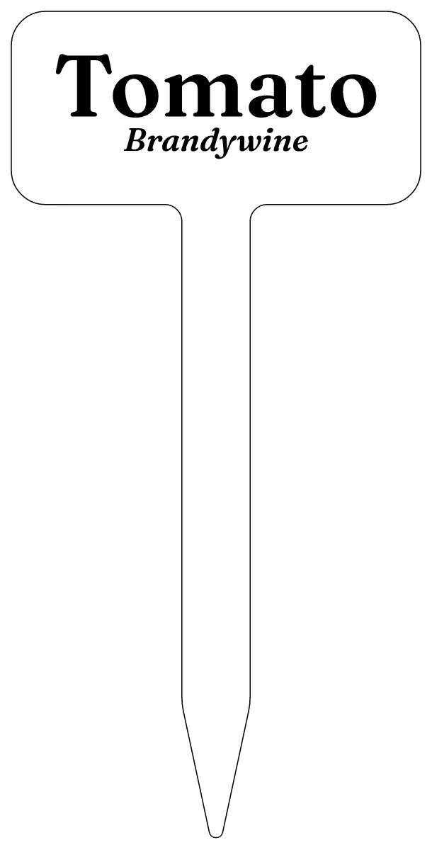 Plant label stake as a flat design