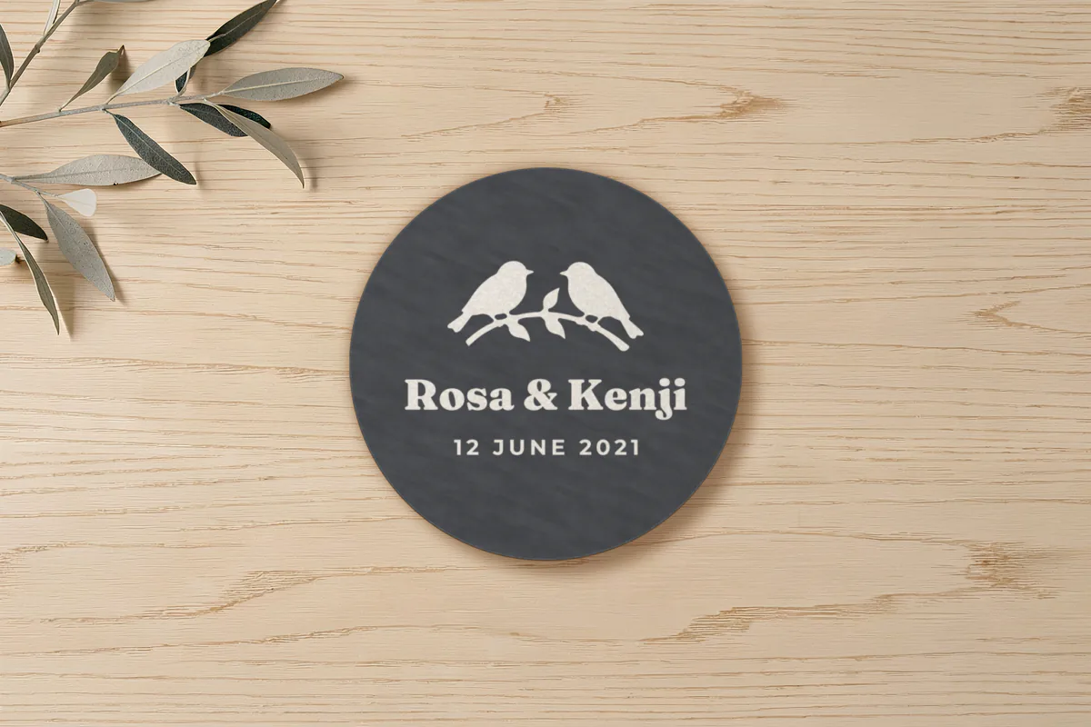 Slate coaster with names