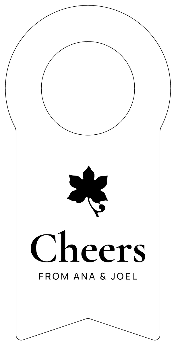 Wine bottle tag as a flat design