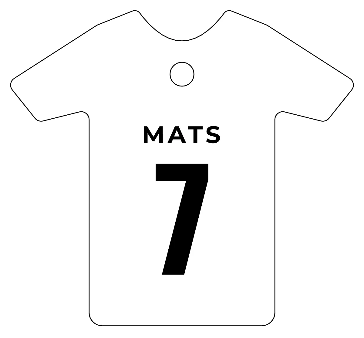 Team shirt bag tag as a flat design