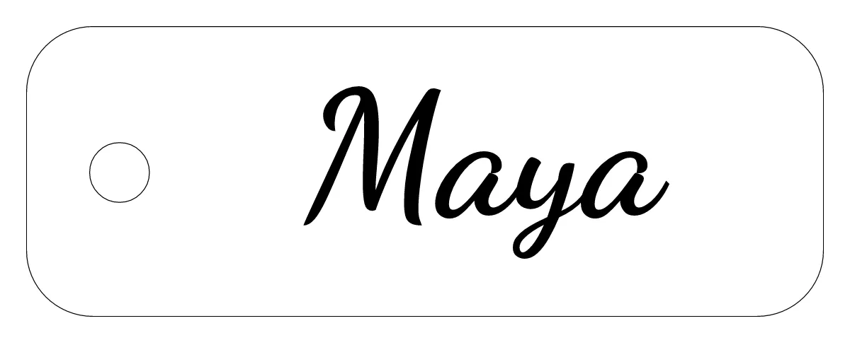 Name keychain as a flat design